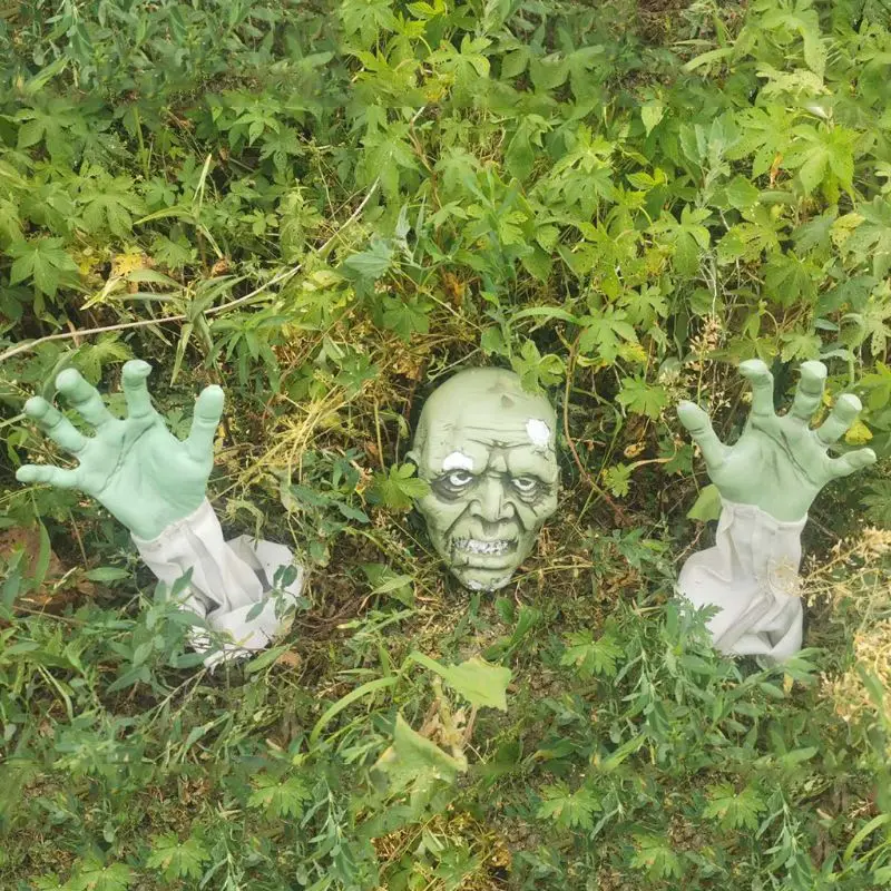 Хэллоуин Зомби Лицо Руки страшный ужас скелет череп голова руки кладбище