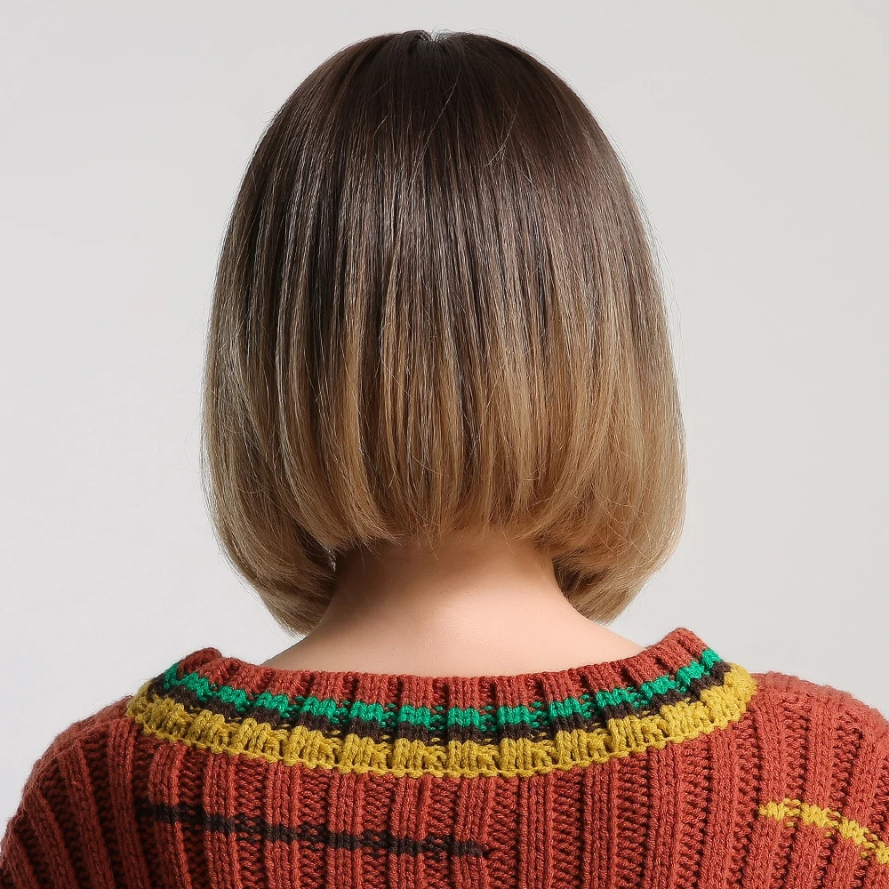 ss148 Inhair Cube синтетический плоский челка для женщин парик омбре с выделением короткие прямые волосы боб парик косплей прическа - Цвет: ss148