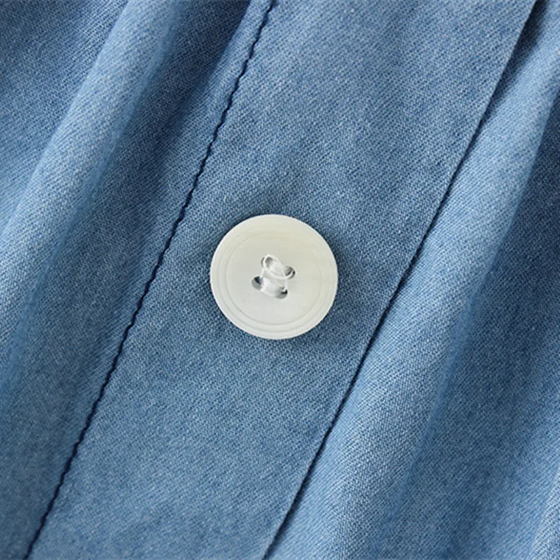 

DFXD Summer Children Clothes Lovely Girl Doll Shirts Fashion Embroidery Short Sleeve Thin Denim Tops Girls Blouses Shirts 6M-4T