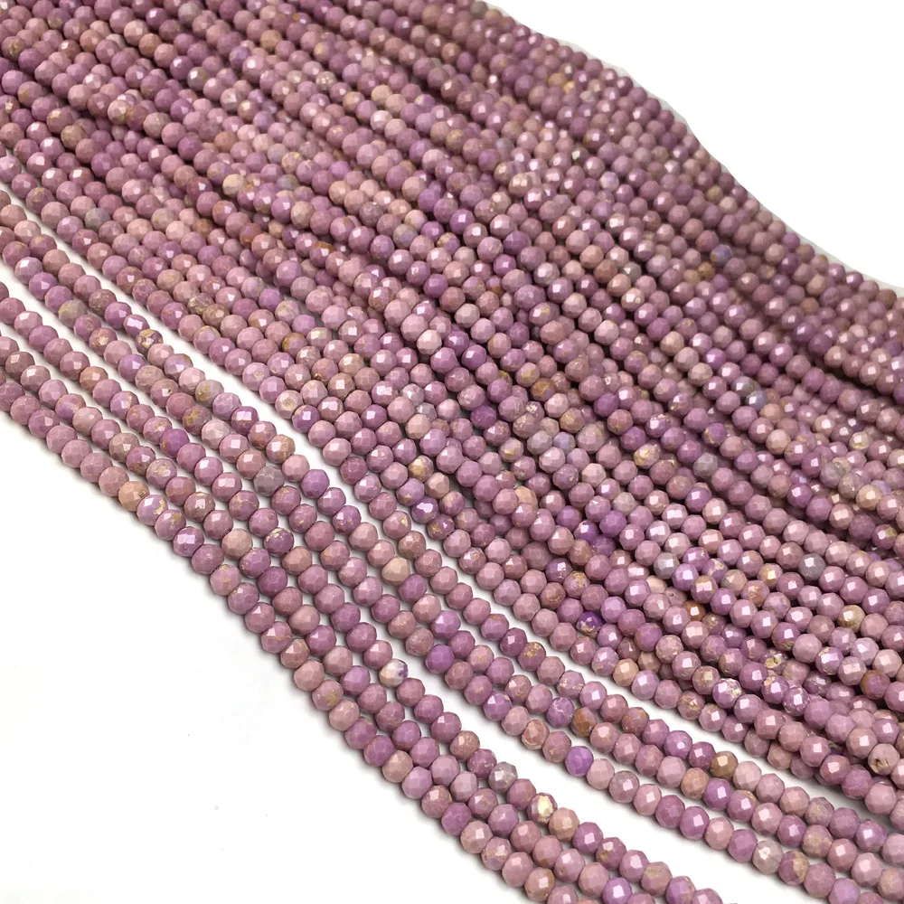 Бусины из натурального камня граненые разбросанные фиолетовые маленькие бусины