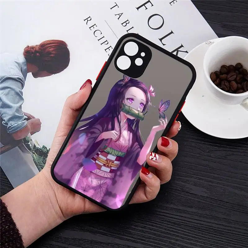 

Demon Slayer Nezuko Kimetsu No Yaiba Phone Case For iphone 12 11 8 7 plus mini x xs xr pro max matte transparent cover
