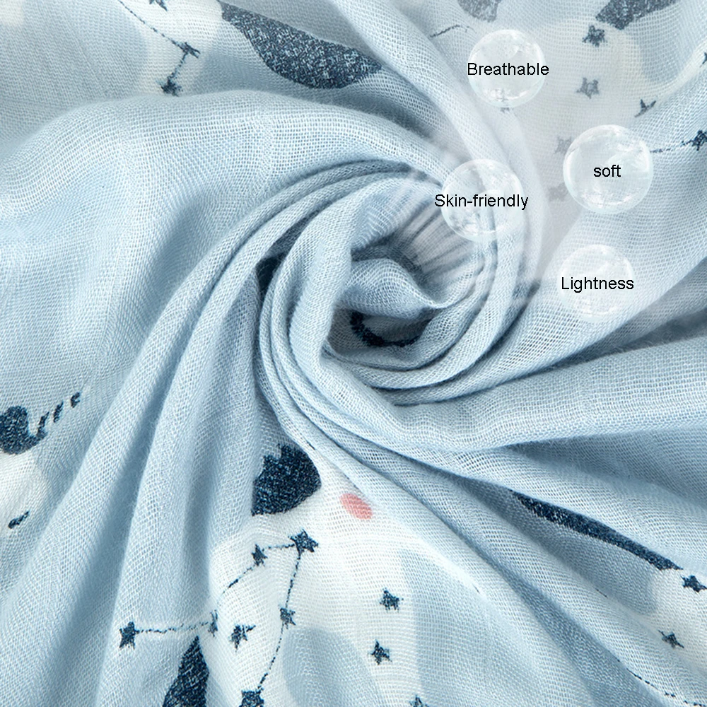 Детское Пеленальное Одеяло мягкие шелковистые бамбуковые муслиновые