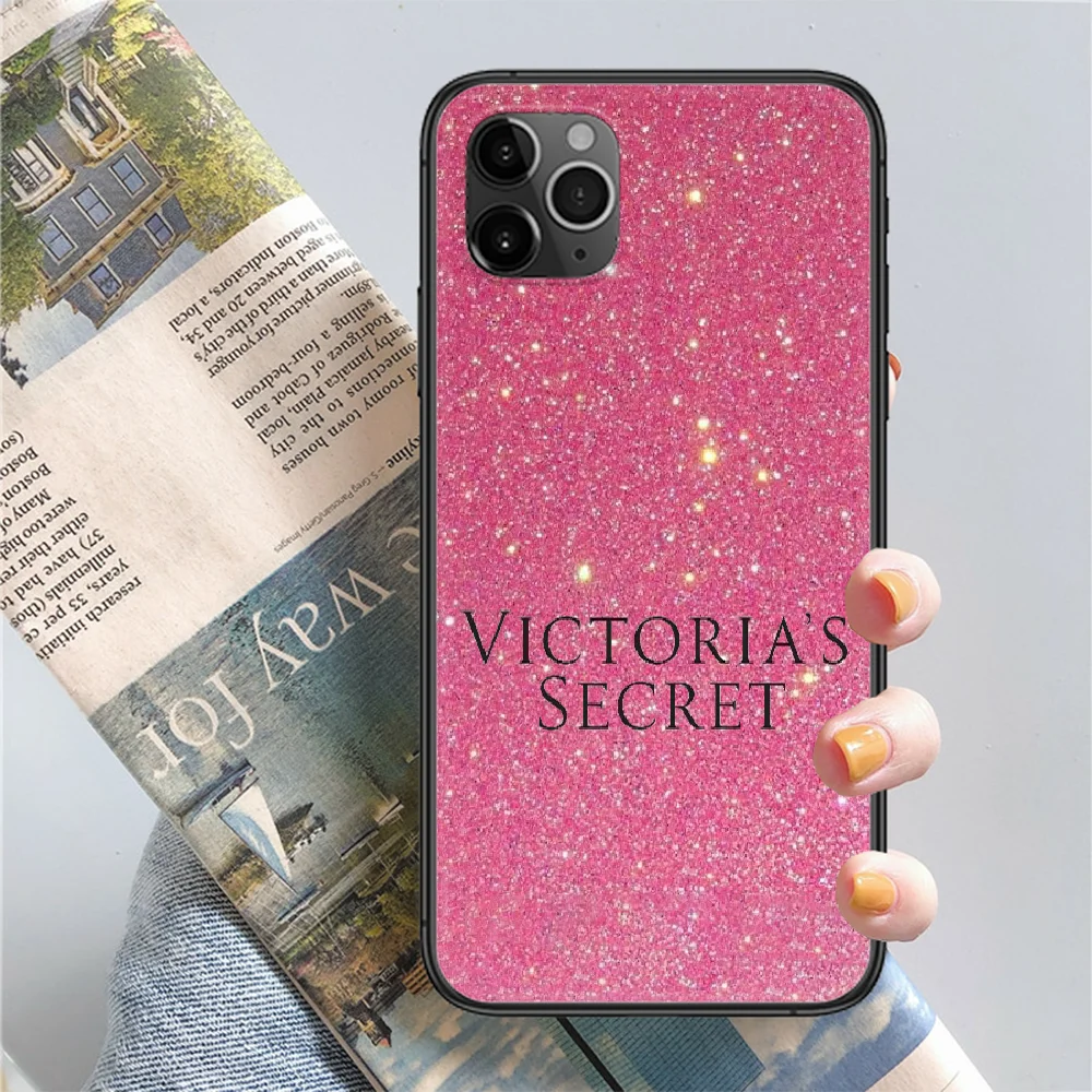 

vs Fashion pinks brand Phone Case Cover Hull For iphone 5 5s se 2 6 6s 7 8 12 mini plus X XS XR 11 PRO MAX black tpu cell cover