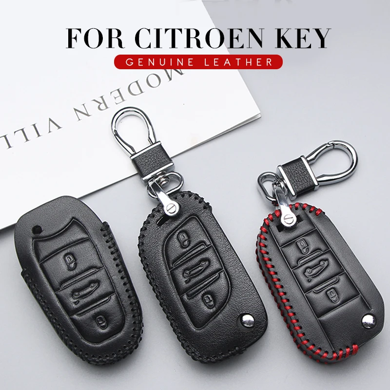 Кожаный чехол для автомобильного ключа Citoren C2 C3 C4 Picasso Xsara C5 C6 C8 DS 4S 5LS 5 6 7 C4L CACTUS DS4 DS5L