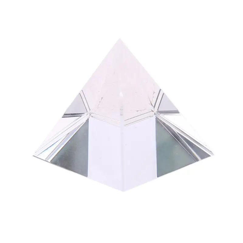 

Pyramid Crystal Prism Desk Ornament Optical Shape Glass Four Sides for Optical