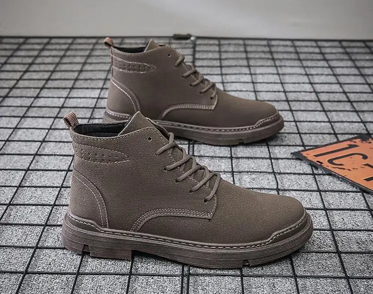 

Simple boots for men зимние ботинки мужские tactical Casual Martin boots retro outdoor safety work shoes buty botas