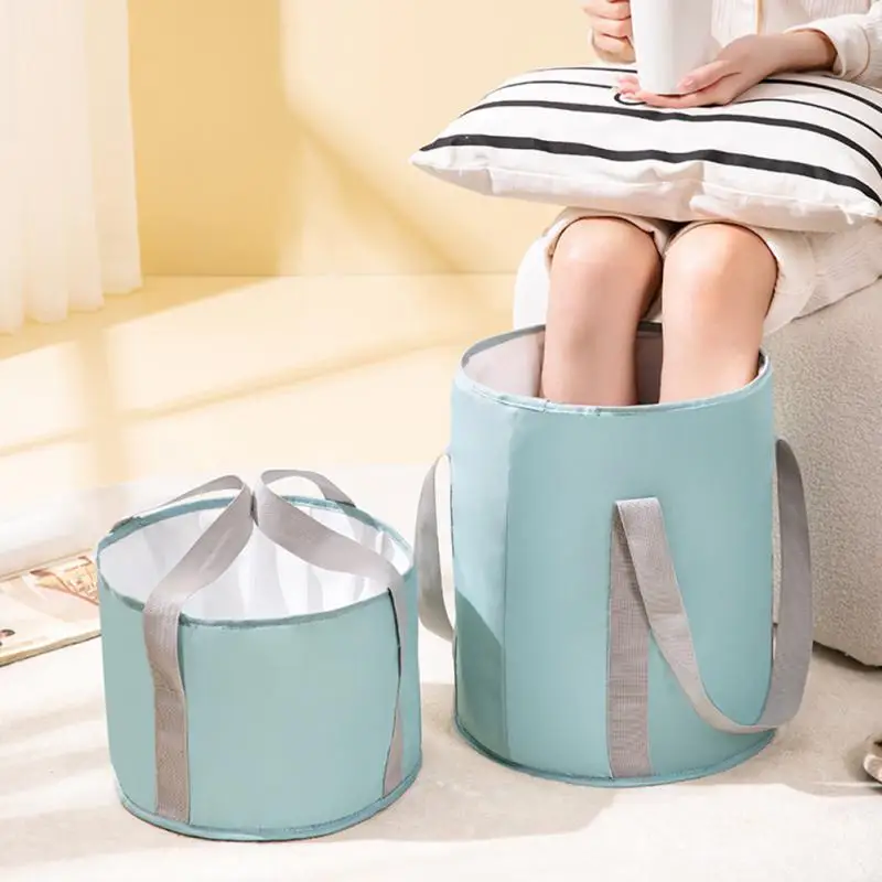 

Portable Foot Tub Foldable Bath Bag Wash Basin Water Bucket Large Capacity Bath Feet Spa Massage Washing Tub For Outdoor Travel