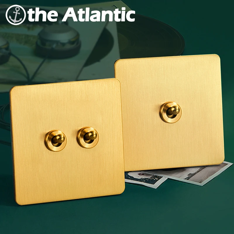 

Light Toggle Switch Retro Vintage Wall Socket With USB Power Electrical Outlets Switches Wall Plugs Gold Metal EU French
