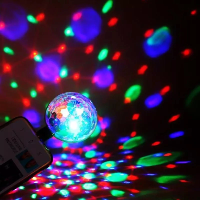 Мини-автомобиль магический шар USB светильник par DJ RGB Красочная музыкальная