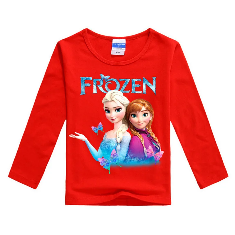 Disney-Camiseta de manga larga para ni&ntilde;as, camisa informal de dibujos animados de Frozen, princesa Anna, de 3 a 8 a&ntilde;os, primavera y oto&ntilde;o-3