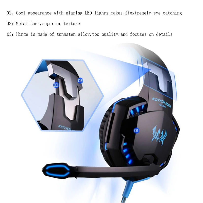 Игровая гарнитура и игровая мышь G2000 регулируемые наушники для геймеров 4000 DPI +