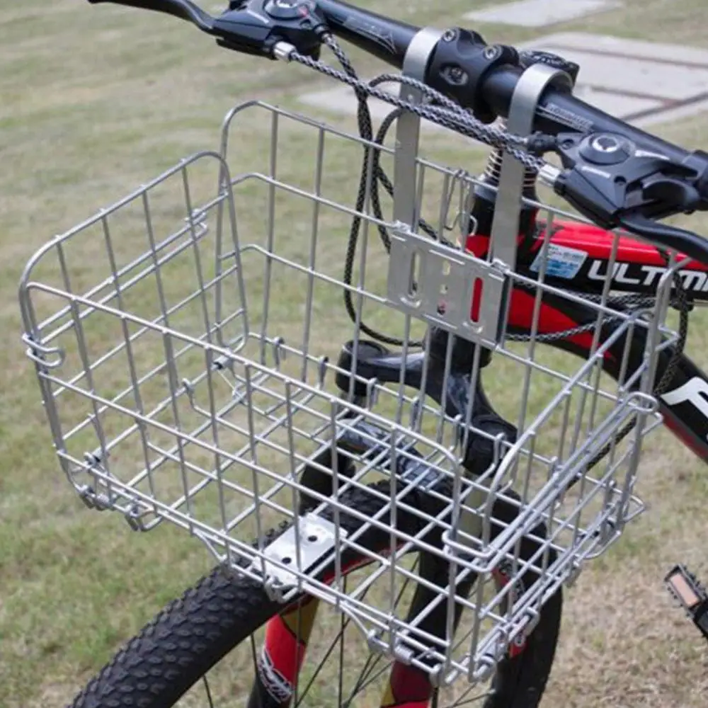 Велосипедная корзина съемная металлическая сетчатая передняя сумка для задняя