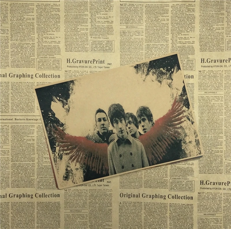 Винтажный постер арктические обезьяны коричневая бумага европейский и