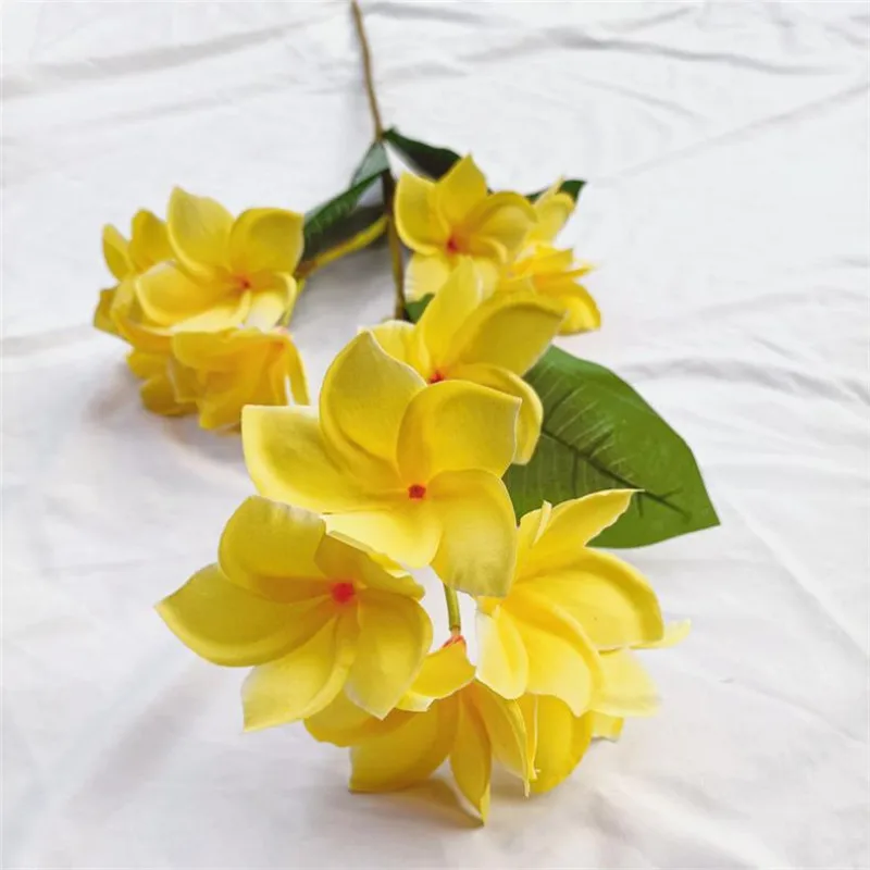 10 шт. поддельные с длинными стеблями Frangipani 41 34 "Длина моделирование Плюмерия