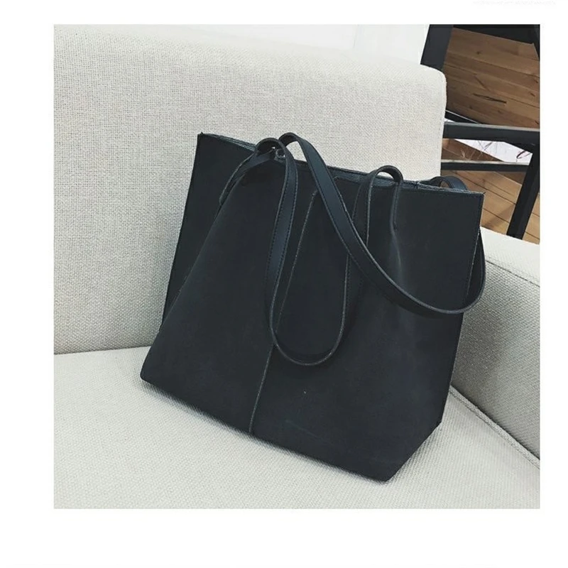 

Fashion Soft Leather Women Shoulder Bag 2PC Set Female Handbag Large Capacity Bags Designer Casual Tote Bags Women Shopping Bag