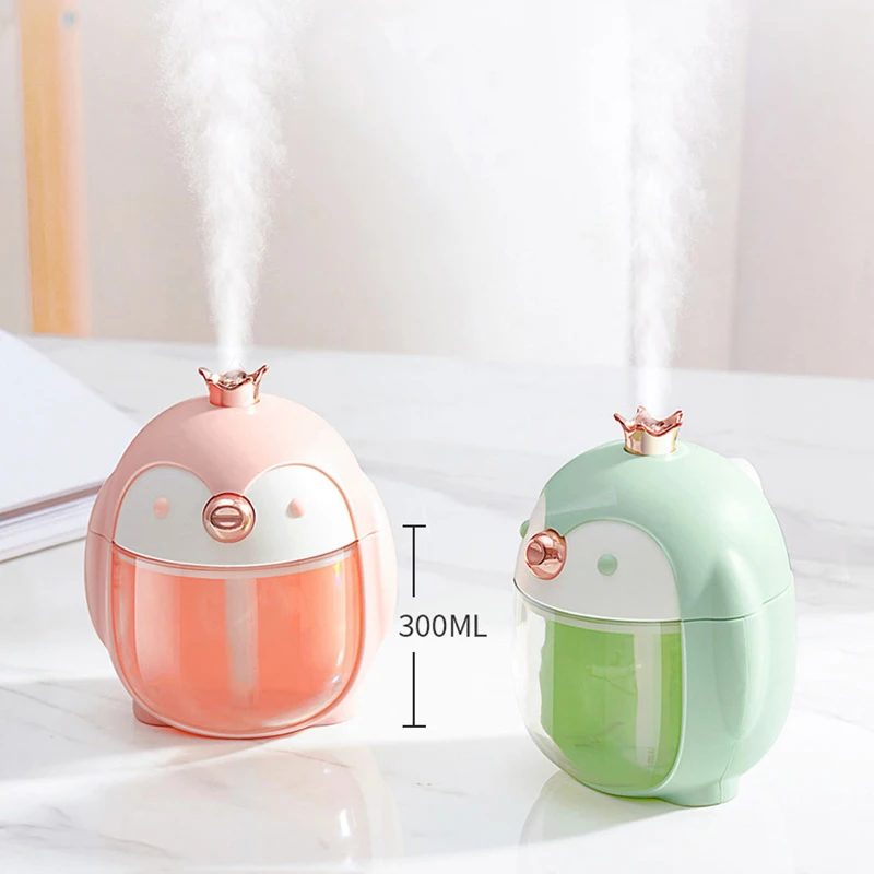 

USB Diffuser Penguin Air Humidifier Desktop Aromatherapy Humidificator Cool Mist Maker Fogger With Led Night Lights For Home