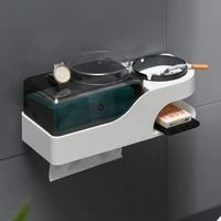 multifunctional tissue holder creative free perforation wall mounted tissue box with ashtray paper holder bathroom accessories