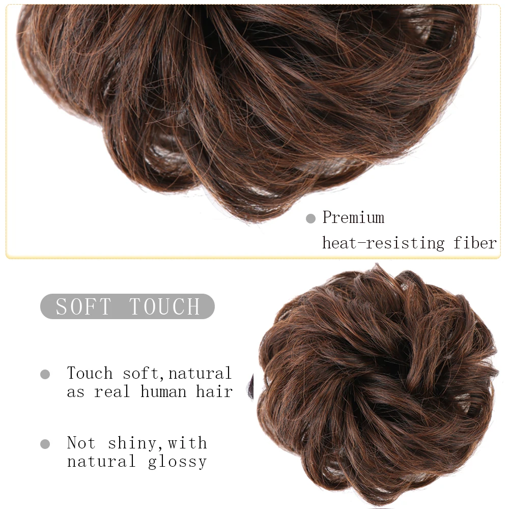 Грязный пучок волос для женщин шиньоны наращивания синтетический парик кольцо