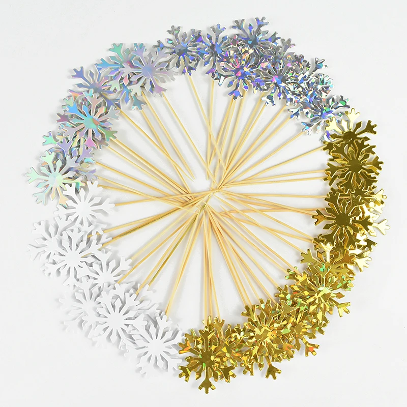 50 шт./лот снежинки кексы флаги на день рождения Детские праздничные декорации