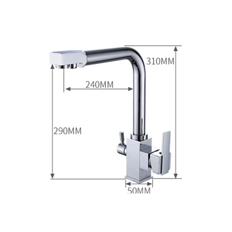 Filter Kitchen Faucets Black/Brushed Nickel Brass 360 Rotate Tap With Drinking Water Purification Feature Taps | Обустройство дома