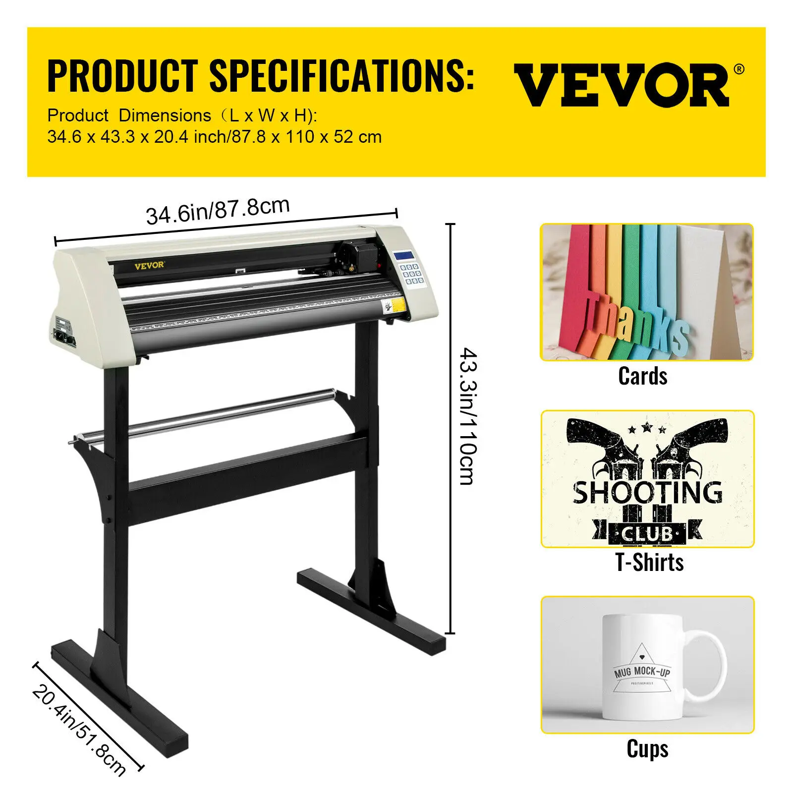 VEVOR 28Inch Vinyl Cutter/Plotter Sign Cutting Machine Software 3 Blades Backlight LCD Display White SIGNMASTER Software images - 6