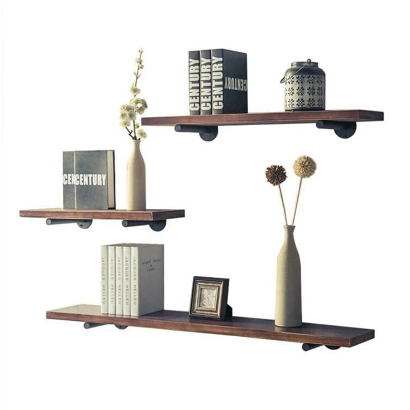 

Iron Pipe Shelf Bracket Wall Mounted Wall Shelves Holder High Hardness Decor 1pc