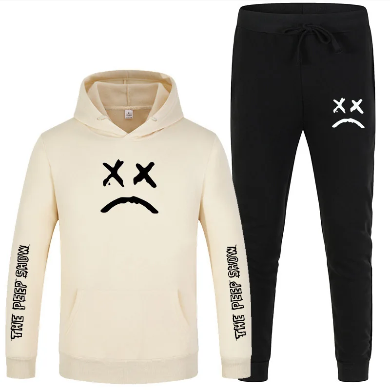 Мужские комплекты на весну и осень толстовка с капюшоном штаны спортивная одежда