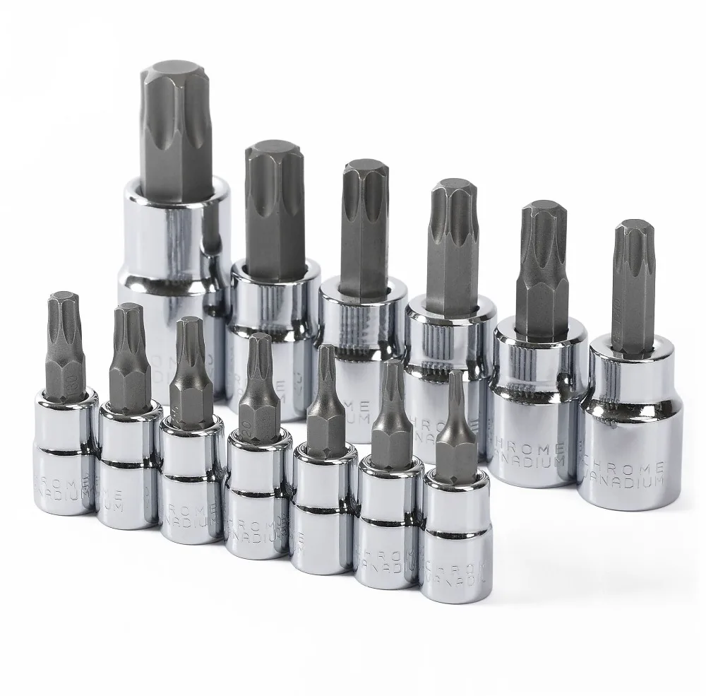13PC Torx Bits Socket Set 1/4" 3/8" 1/2" Dr. Bit Sets Home Tool Kits | Инструменты