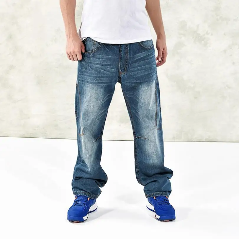 Spring Men Denim pants Baggy Jeans Man Hip Hop Loose Jeans For Men Cotton Blue Jeans trousers w257