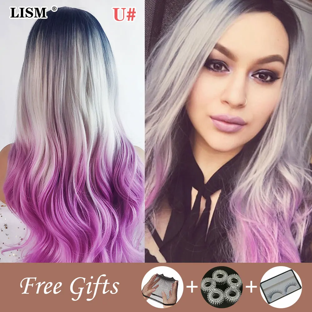 Женские длинные прямые волосы градиентные вьющиеся 9 цветов термостойкие цветов|