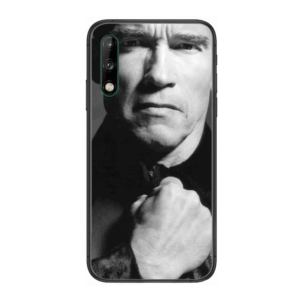 

schwarzenegger muscle Clear Phone Case For Huawei Y 5 6 7 8 9 A P S Pro 2020 2019 Black Etui Coque Hoesjes Comic Fashion