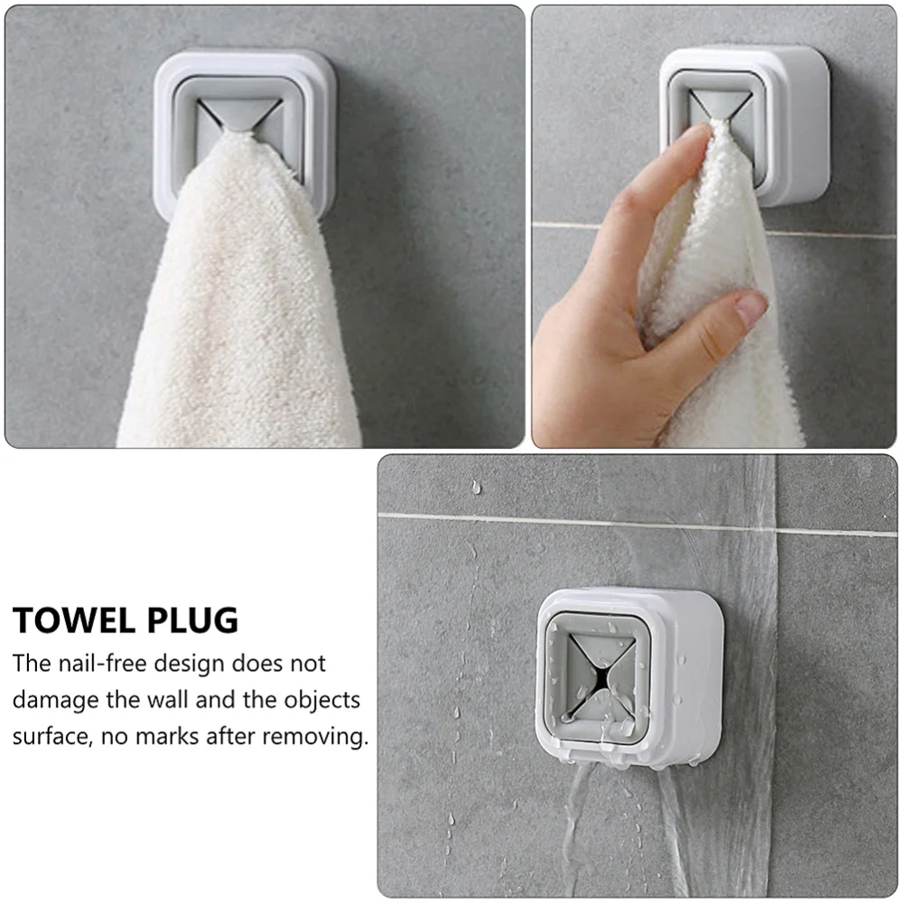 

3Pcs Home Bathroom Kitchen Punch Free Organizers Wall Hanging Rag Towel Holders