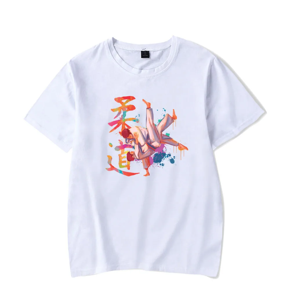 Забавная белая футболка Judo с акварельным принтом женские модные топы футболки