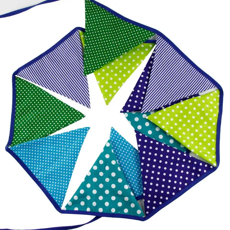 

12 Flags 3.2m Cotton Pennant For Party Wedding Pennant Bunting Banner Decor