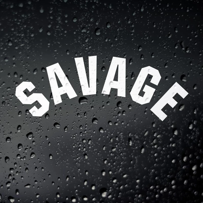 Black/White Savage Funny Word Car Sticker Hot Selling Small/Big Size Removable Waterproof Window Body Decal CL653