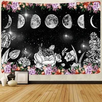 moonlit garden tapestry moon phase starry sky meditation wall hanging tapestries for living room beach towel blanket