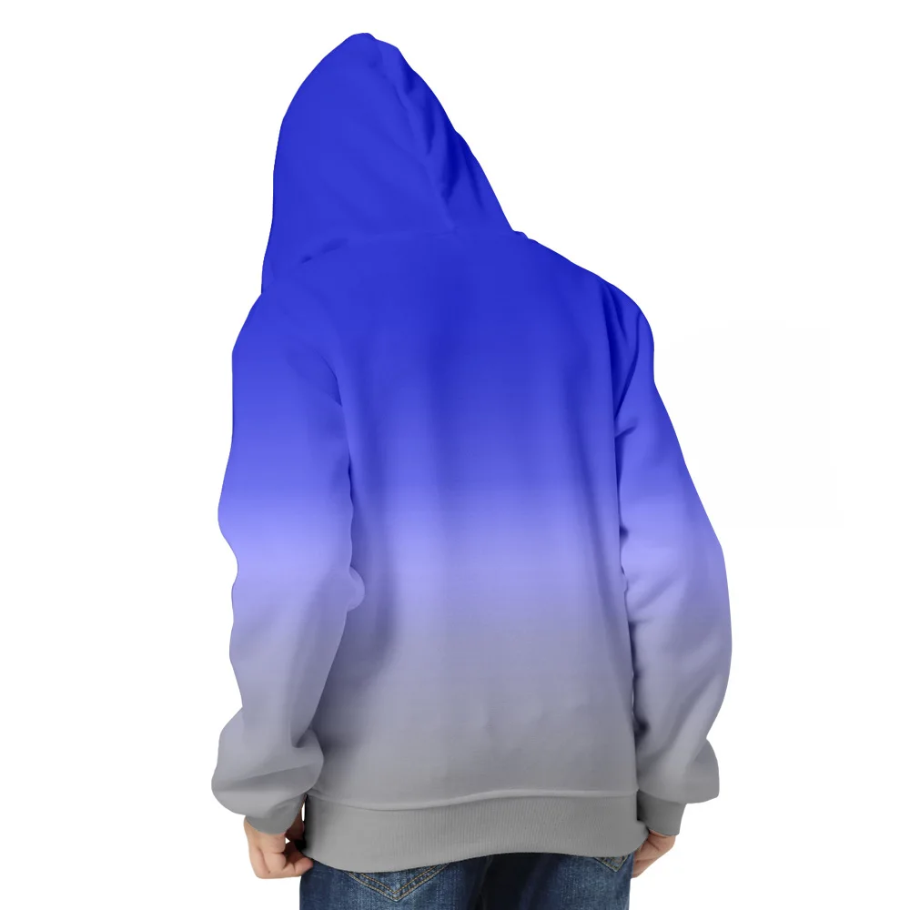 

Fashion Unisex 3D Gradient Color Print Hooded Sweatshirt Long Sleeve Casual Solid Color Tops Hoodie For Leisure Outdoor Sports