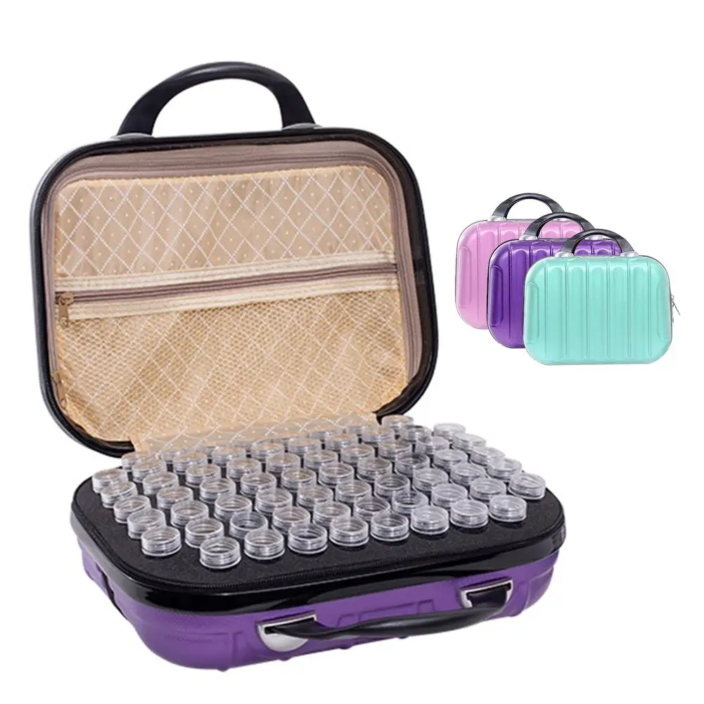 

112/132-Grid Essential Oil Storage Box Diamond Painting Surface Bottles Carrying Case Travel Home Portable Handbag Organizer ABS