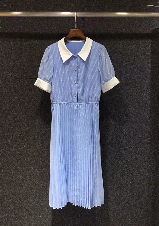 

Женское плиссированное платье, с коротким рукавом, блокирующее цвет, 2021