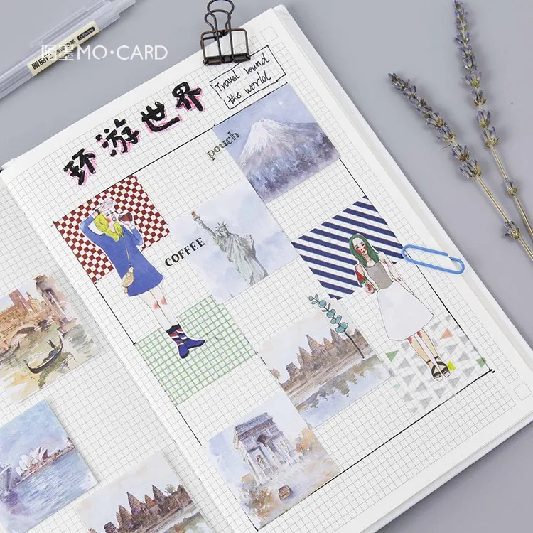 

45 pcs/Set Travel round the world Paper Sticker Decoration DIY Handmade Arts Craft Sticker