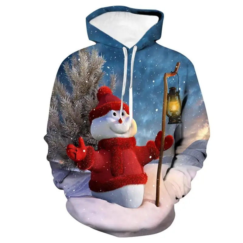 

Men's Christmas Hoodies Sweatshirt Autumn Winter Casual 3D Santa Claus Printing Long Sleeve Funny Sweatshirts Tops S-3XL