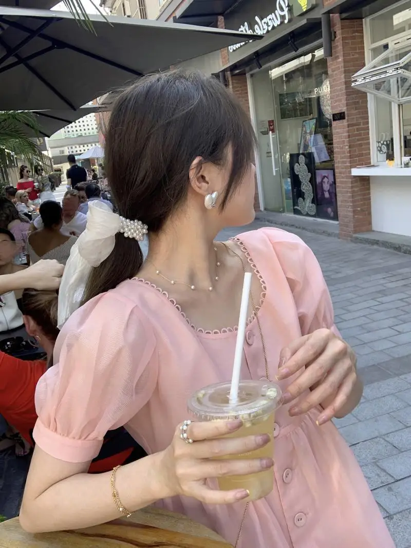 

5Colour Big Bow Fairy Style Pearl Women's Hair Rope Fashion Ribbon Horsetail Girls Hair Circle Headdress