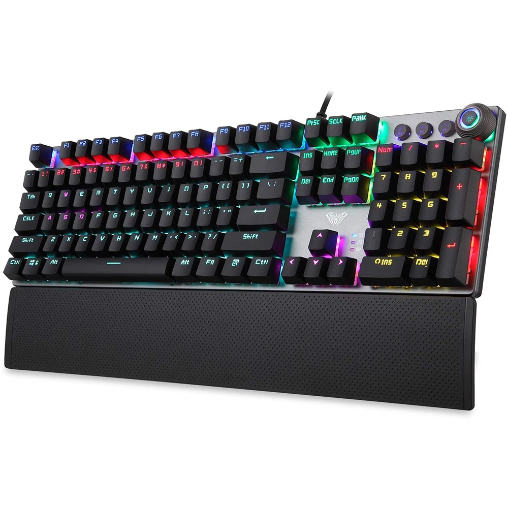 

Gaming Mechanical Keyboard 104key Anti-ghosting LED/Mix Backlit LED USB Wired Keyboard F2088/F2068 Russian Hebrew Arabic Spanish