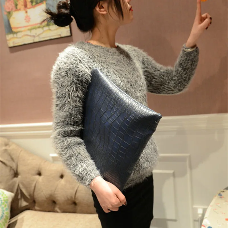 Новые клатчи на каждый день с узором крокодиловая кожа мужская и женская модная