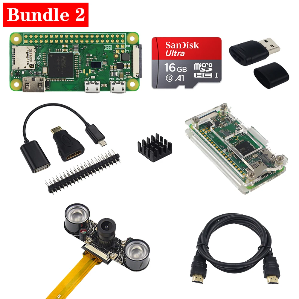 Raspberry Pi Zero W беспроводной комплект с камерой ночного видения 5MP акриловый чехол алюминиевый радиатор для Raspberry Pi 0 W