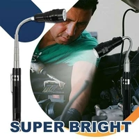 new magnetic pick up retractable curved 3 led flashlight waterproof inspection camping lamp tool 4 color