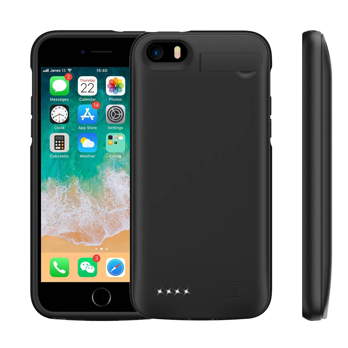 Для iPhone SE 5SE 5 5S за чехол на айфон 4500mAh аккумуляторная Внешняя батарея резервного копирования защитный чехол зарядное устройство крышка с Скрытая скобка