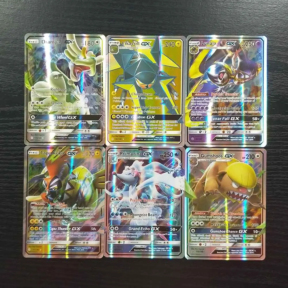 Pokemon Cards настольная игра детские игрушки 60 GX флеш-карты Sun Moon Collections Battle Shining Card |