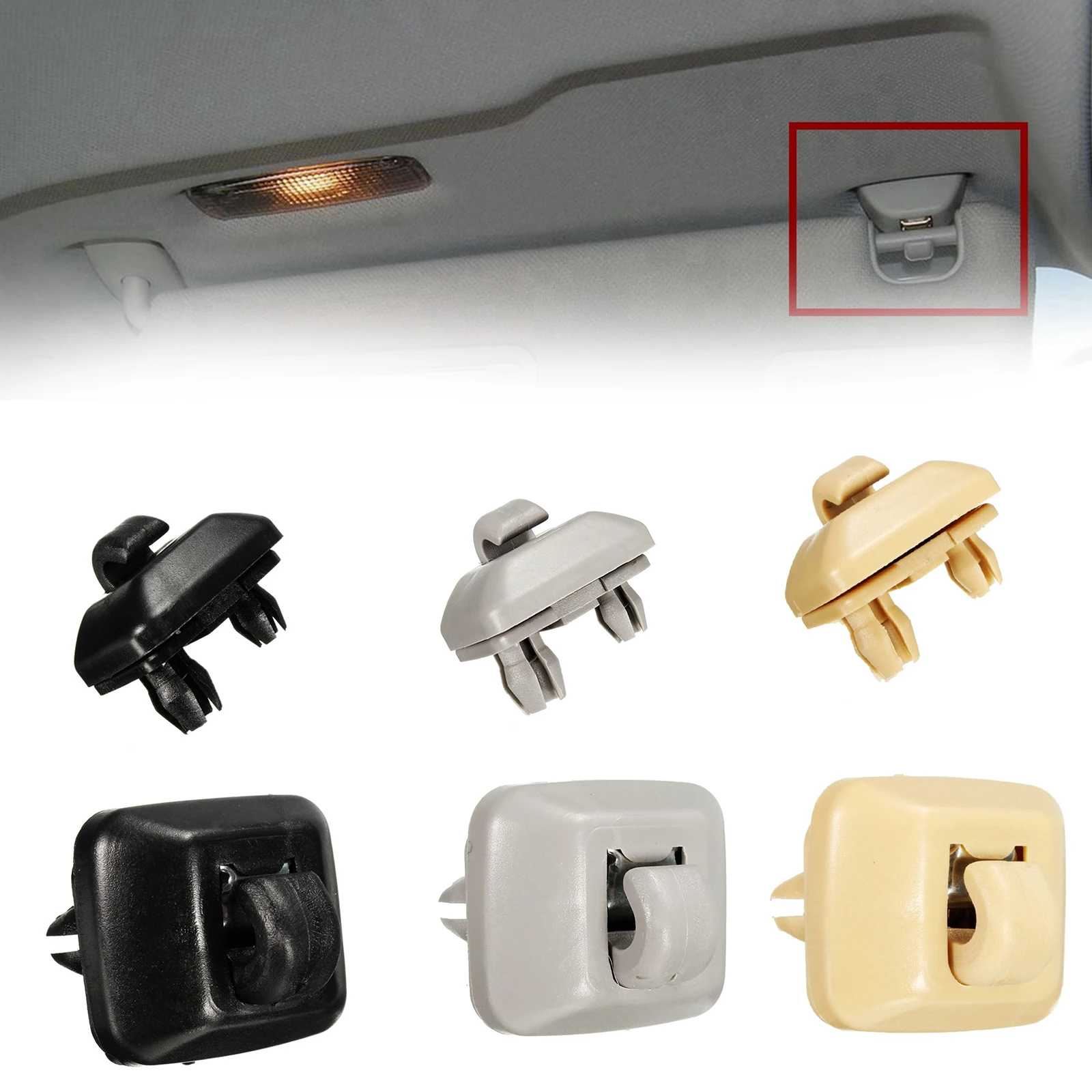 

1PCS Gray/Beige Inner Sun Visor Hook Clip Bracket Hanger Fit For Audi A1 A3 A4 A5 Q3 Q52013-2015 C45 Holder 8U0857562 8E0857562