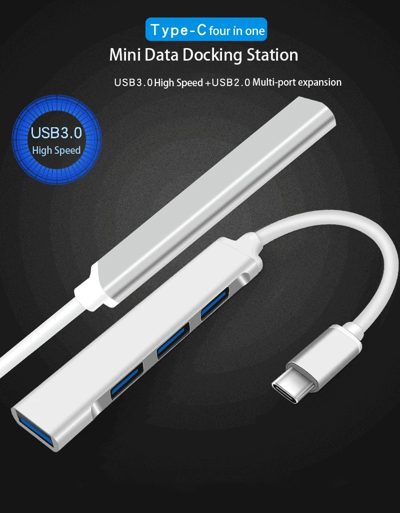 

USB 3.0 HUB High Speed USB Hub Adapter 4 Ports for PC Computer Accessories Multiport HUB 4 USB 3.0 2.0 Ports